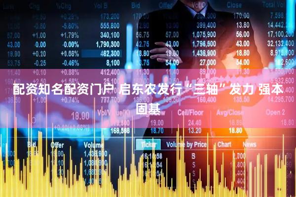 配资知名配资门户 启东农发行“三轴”发力 强本固基